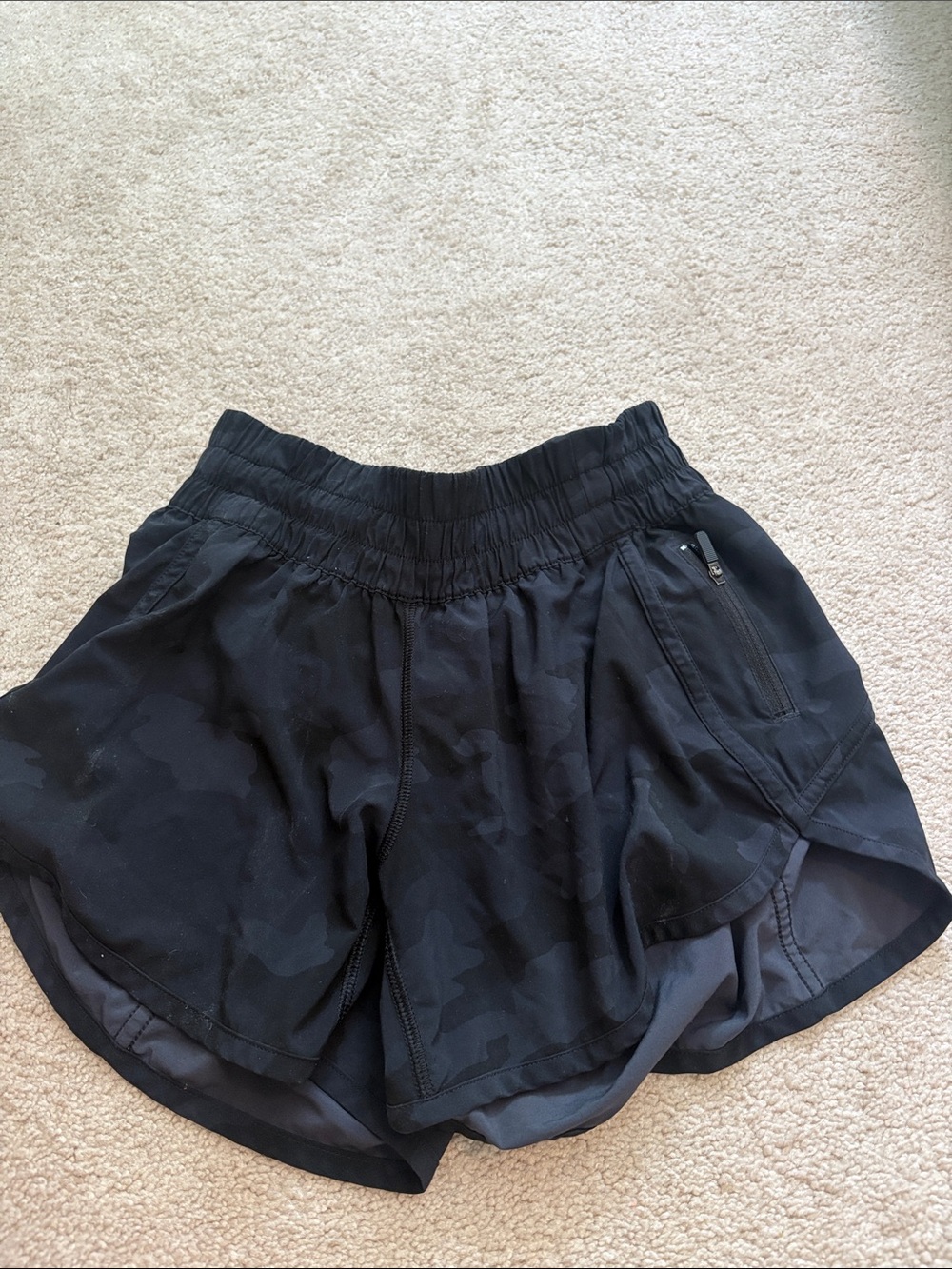 Women's Black Camo Athletic Shorts